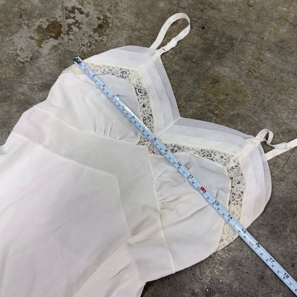 Vintage cream beige coquette lace maxi midi slip dress - Picture 2 of 4